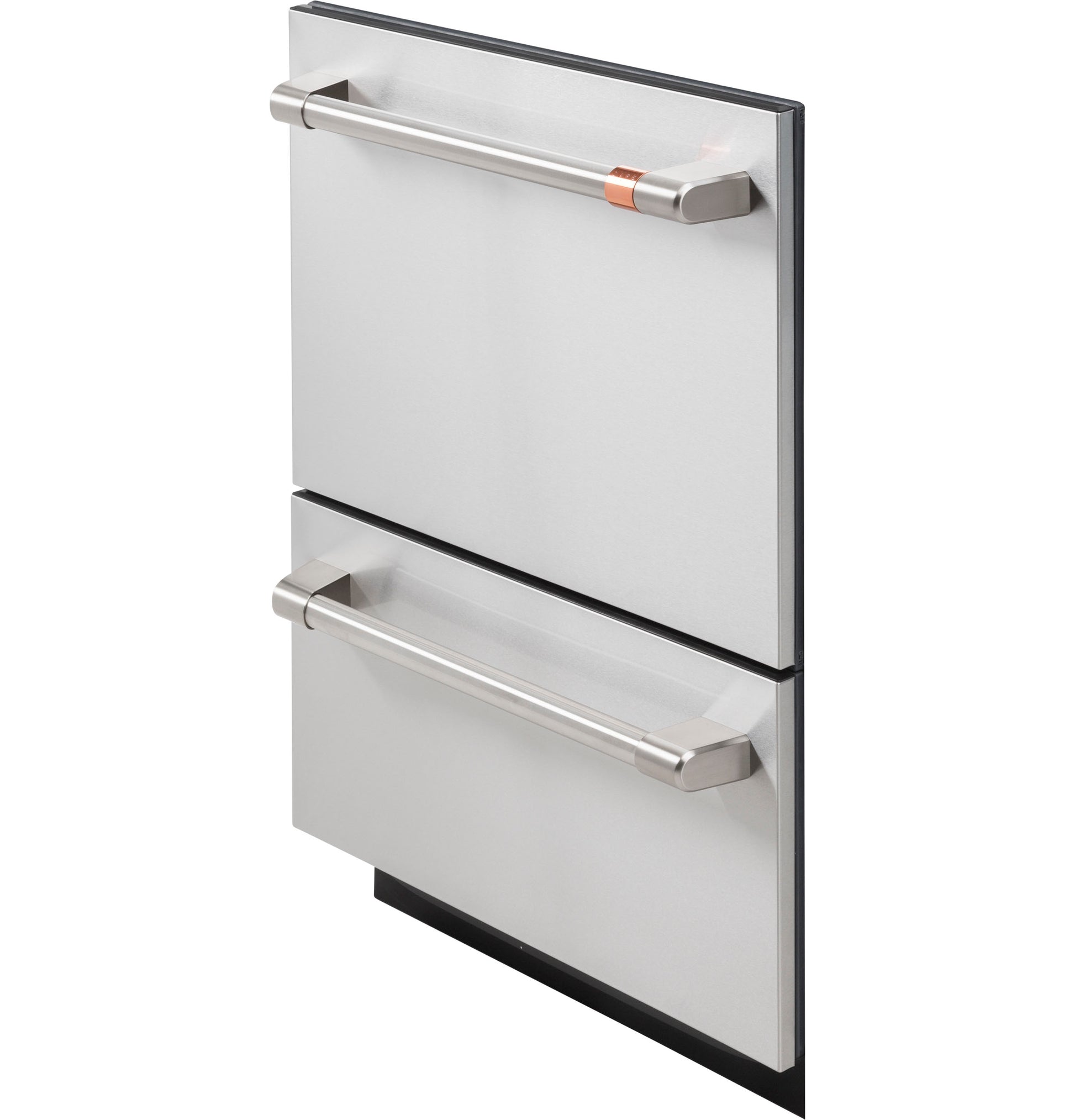 Stainless steel double drawer dishwasher with sleek handles designed for modern kitchen appliances and home improvement.