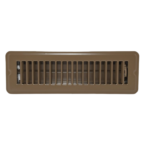 Brown steel floor vent with vertical slats for plumbing and home improvement under $50 applications