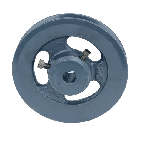 Durable metal pulley with keyway and set screws for secure attachment in tools and home improvement projects