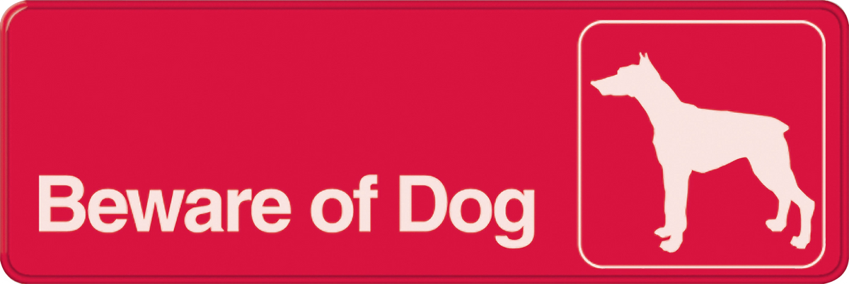 Hillman Beware of Dog Sign (3" x 9")