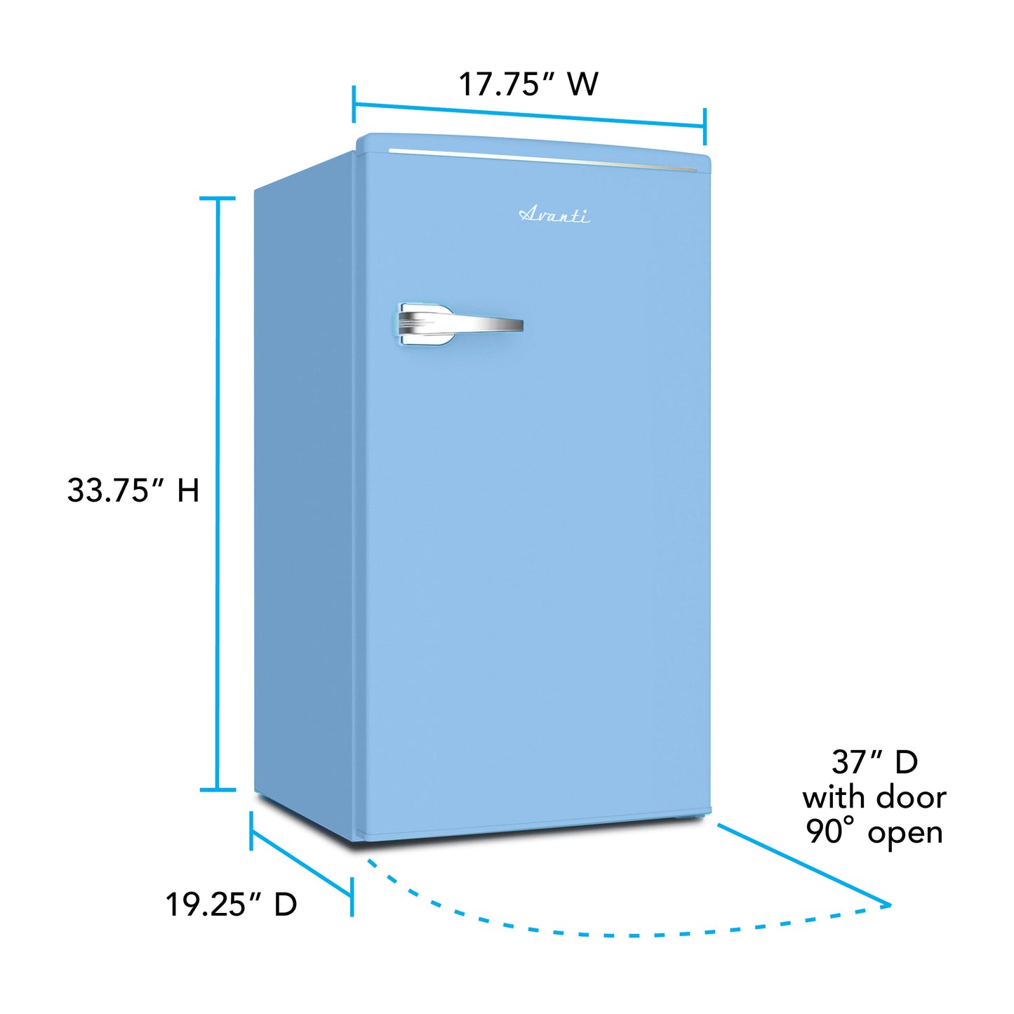Avanti 3.0 Cu. Ft. Retro Compact Refrigerator - Robin's Egg Blue