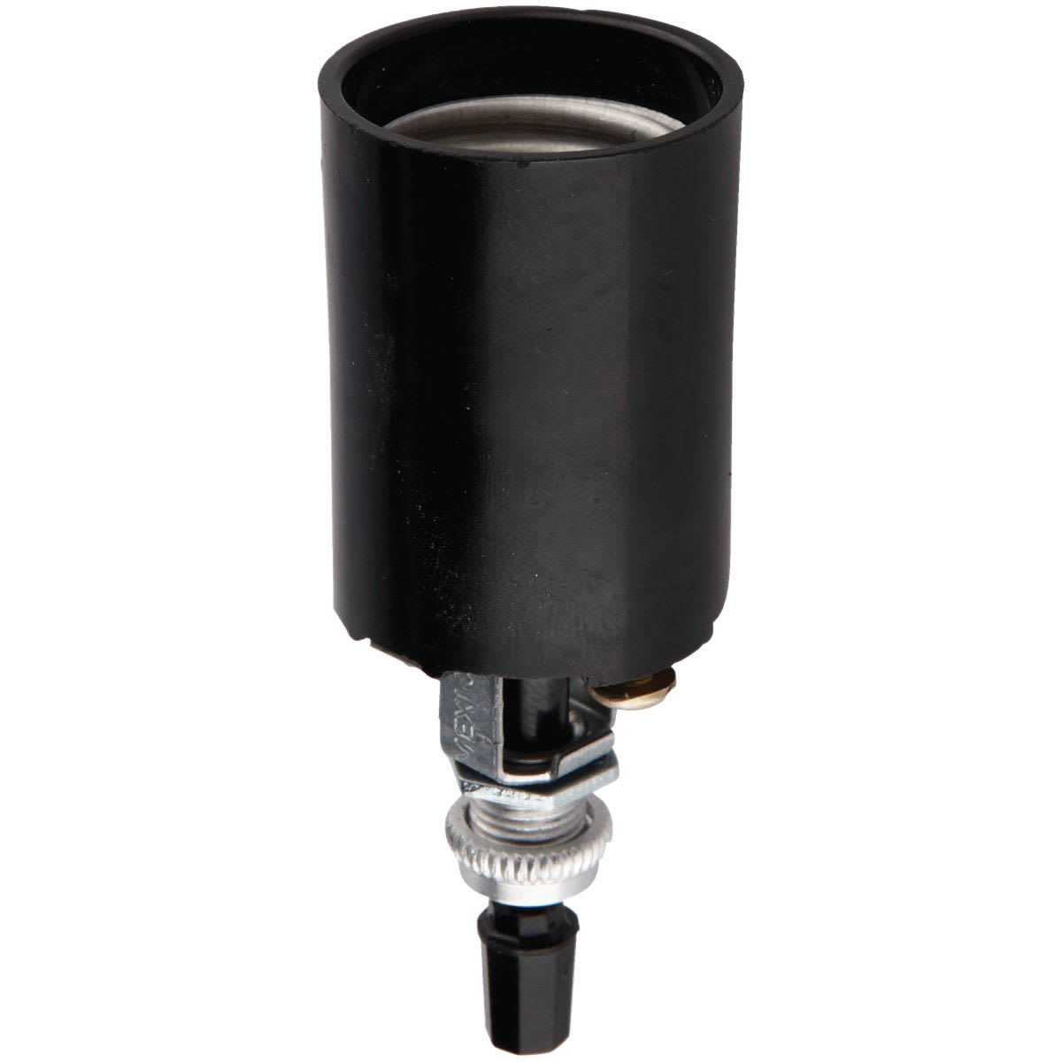 Black bakelite candle socket with metal mounting hardware for electrical and lighting applications under $50 collections