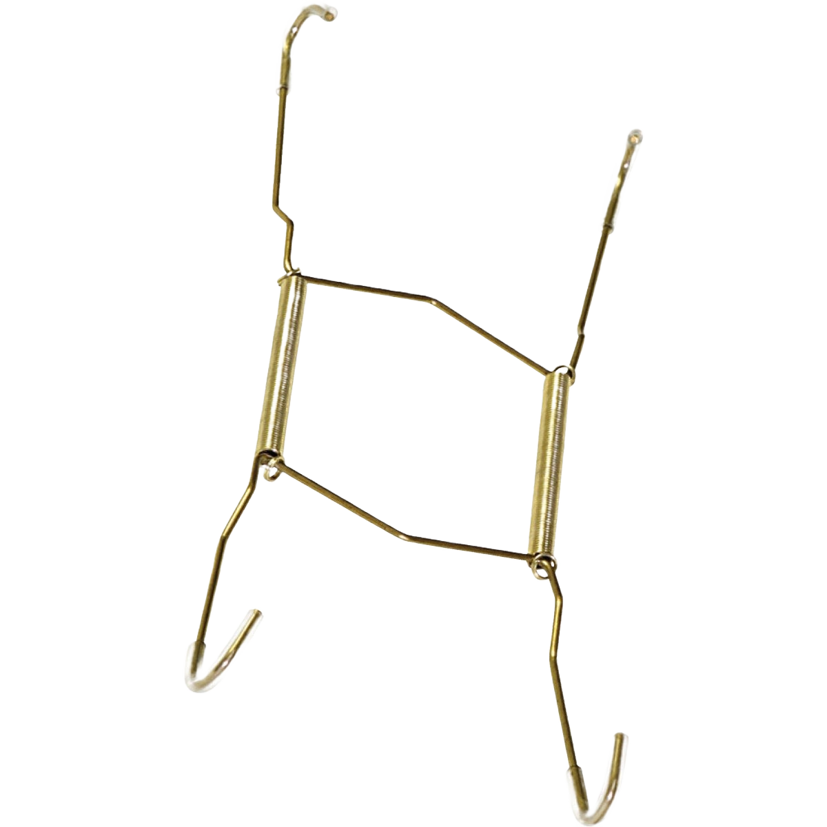 Spring-loaded metal plate hanger with gold finish for secure mounting in home improvement projects