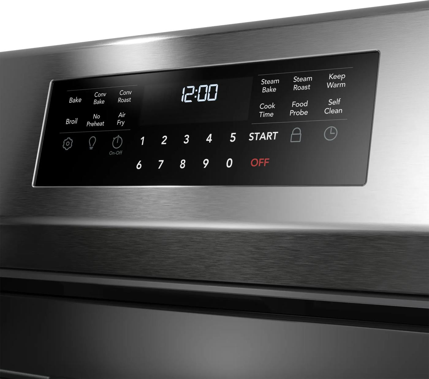 Touch control panel for stainless steel rear control gas range with multiple cooking modes from kitchen appliances collection