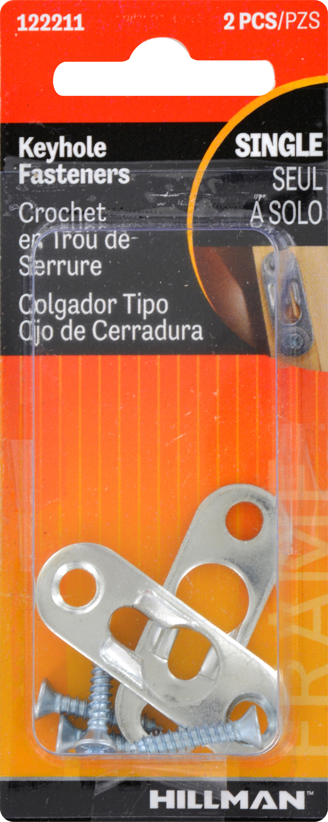 Hillman Single Keyhole Hangers 2 Pack