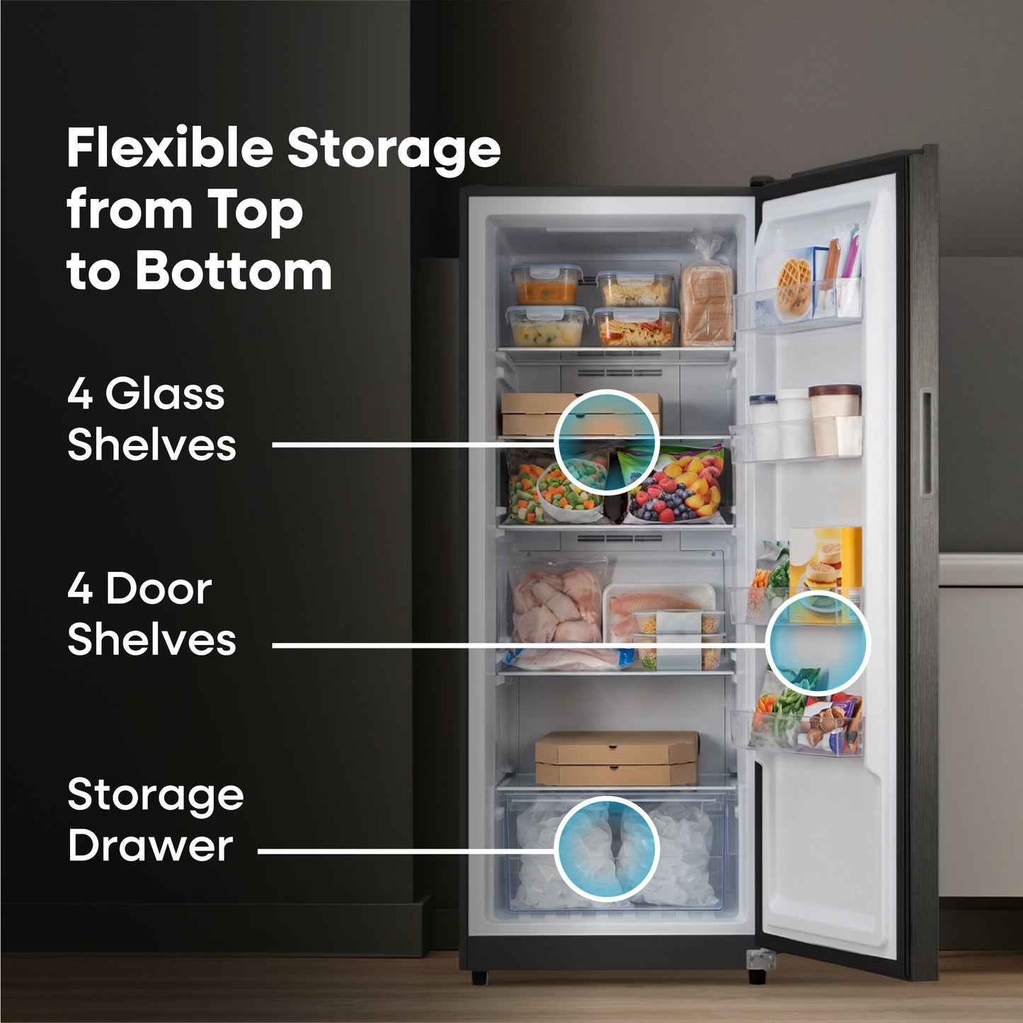 Element 14.0 cu. ft. Upright Convertible Freezer/Refrigerator - Stainless Steel, ENERGY STAR (EXUF14CEES)