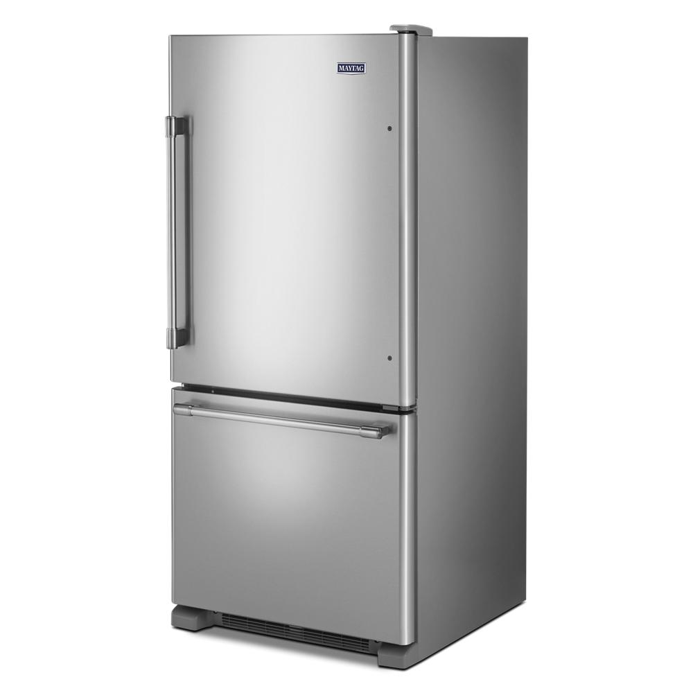 30-inch wide bottom mount refrigerator in fingerprint resistant stainless steel from kitchen appliances collection