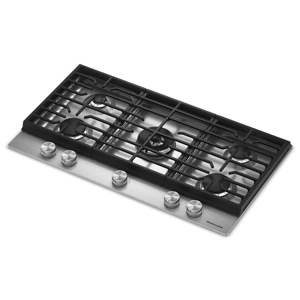 KitchenAid® 36  in. Gas Cooktop with 5 Burners and Integrated Wok Grate