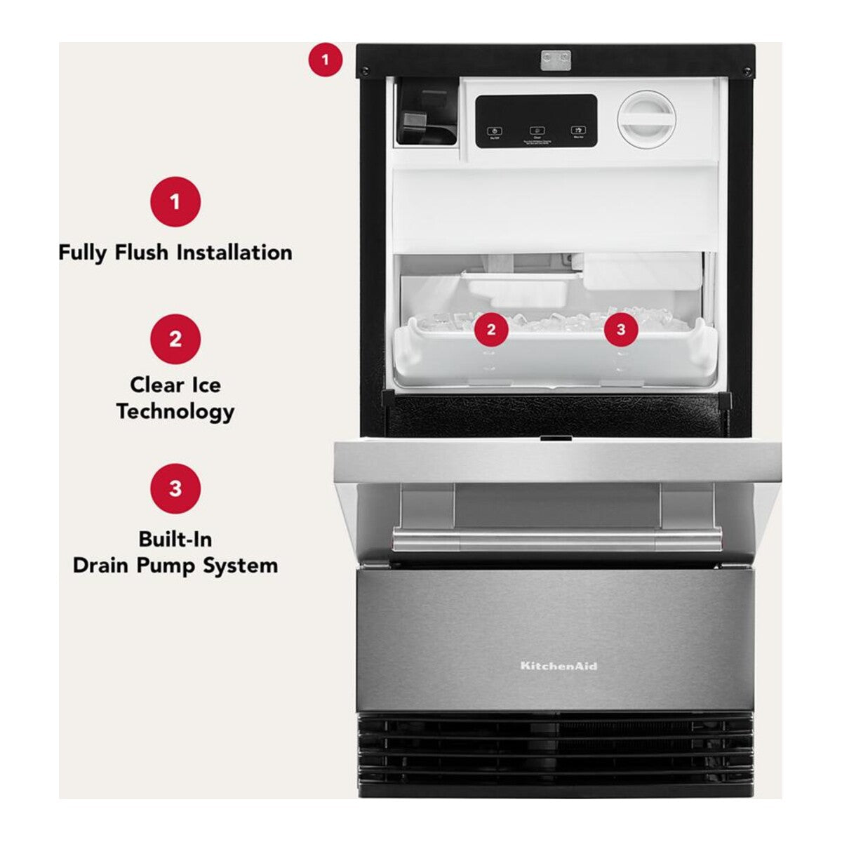 18-Inch 35 lb. Automatic Ice Maker with Clear Ice Technology in Black Ore