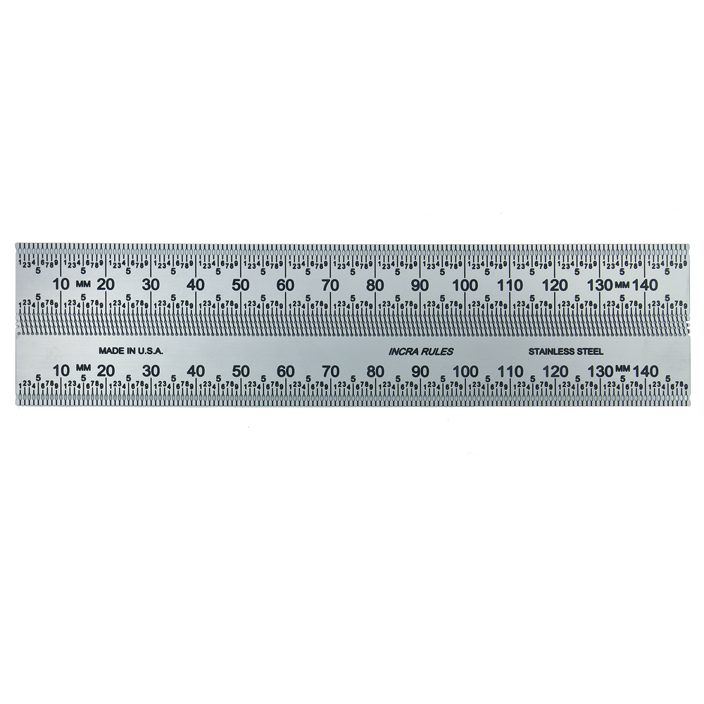 Stainless steel 150mm marking rule with metric measurements for precise woodworking and measuring tool collections