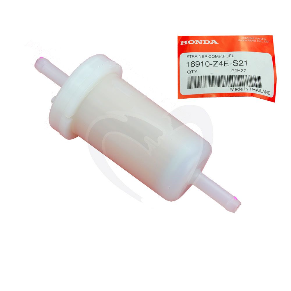 White plastic inline fuel filter with Honda label in parts and lubricants collection under $50 price range