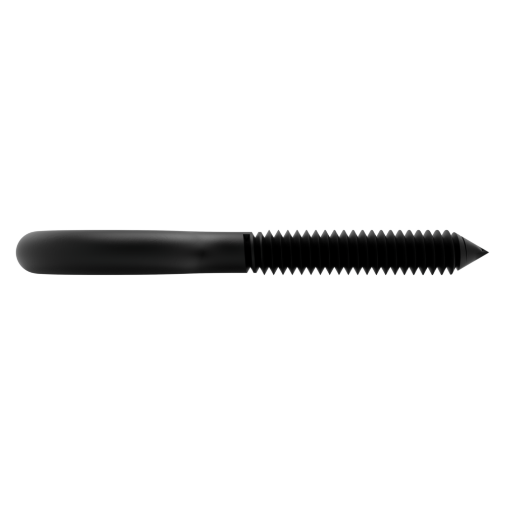 Black screw eye with threaded shaft for secure fastening in hardware, hooks & eyes, and fasteners under $50 collection