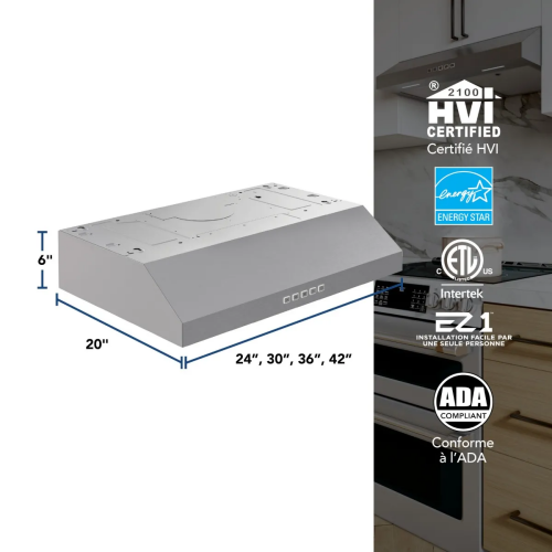 30" Under-Cabinet Range Hood, 350 MAX Blower CFM, 3 Speed