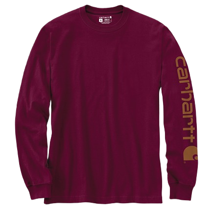 Carhartt Men's Loose Fit Heavyweight Logo Sleeve Graphic Long Sleeve T-Shirt