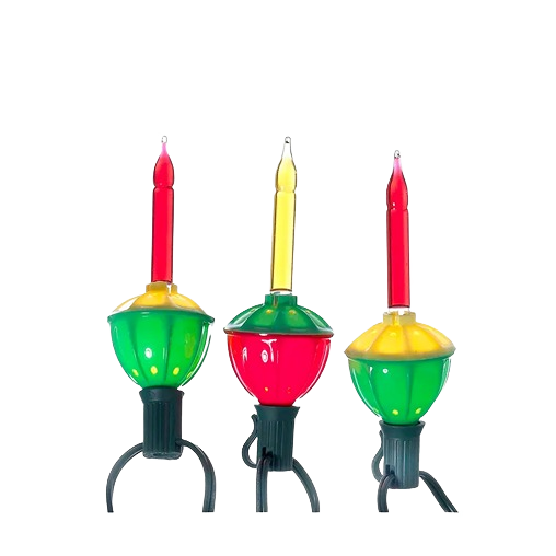 Three colorful bubble lights in green, red, and yellow on clip bases for festive Christmas decoration under $50 collections