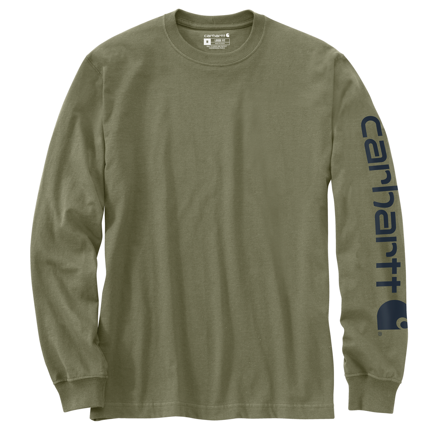 Carhartt Men's Loose Fit Heavyweight Logo Sleeve Graphic Long Sleeve T-Shirt
