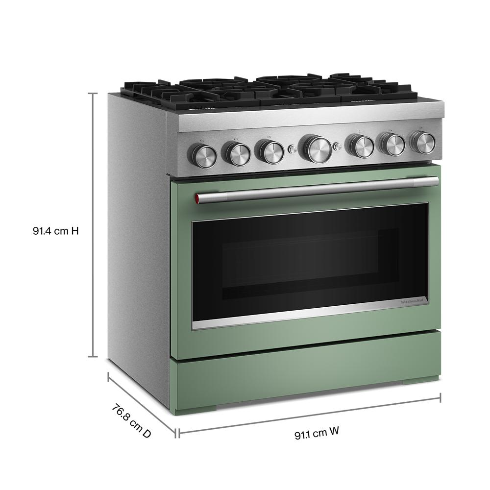 36-Inch 6 Burner Commercial-Style Dual Fuel Range with No Preheat Air Fry Mode