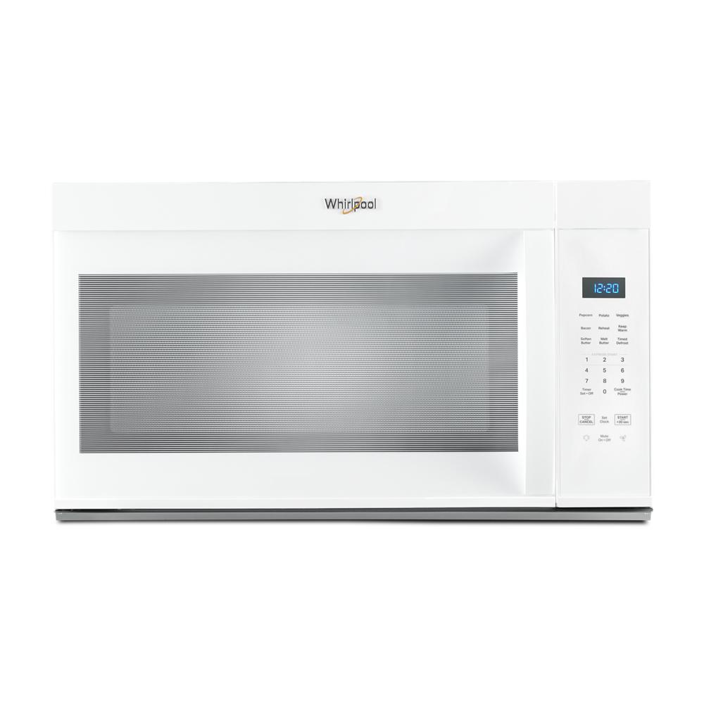 White Whirlpool over-the-range microwave with digital control panel in microwaves and kitchen appliances collection