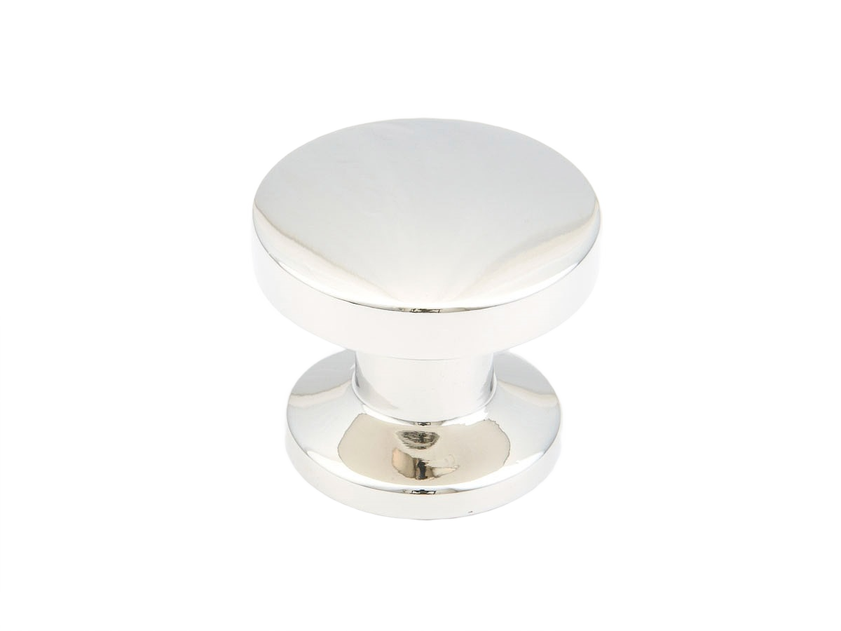 Polished nickel round cabinet knob with 1-3/8 inch diameter for hardware and furniture accessories under $50