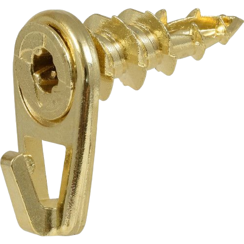 Small brass wall driller picture hook with easy-install screw for home improvement and hardware applications under $25