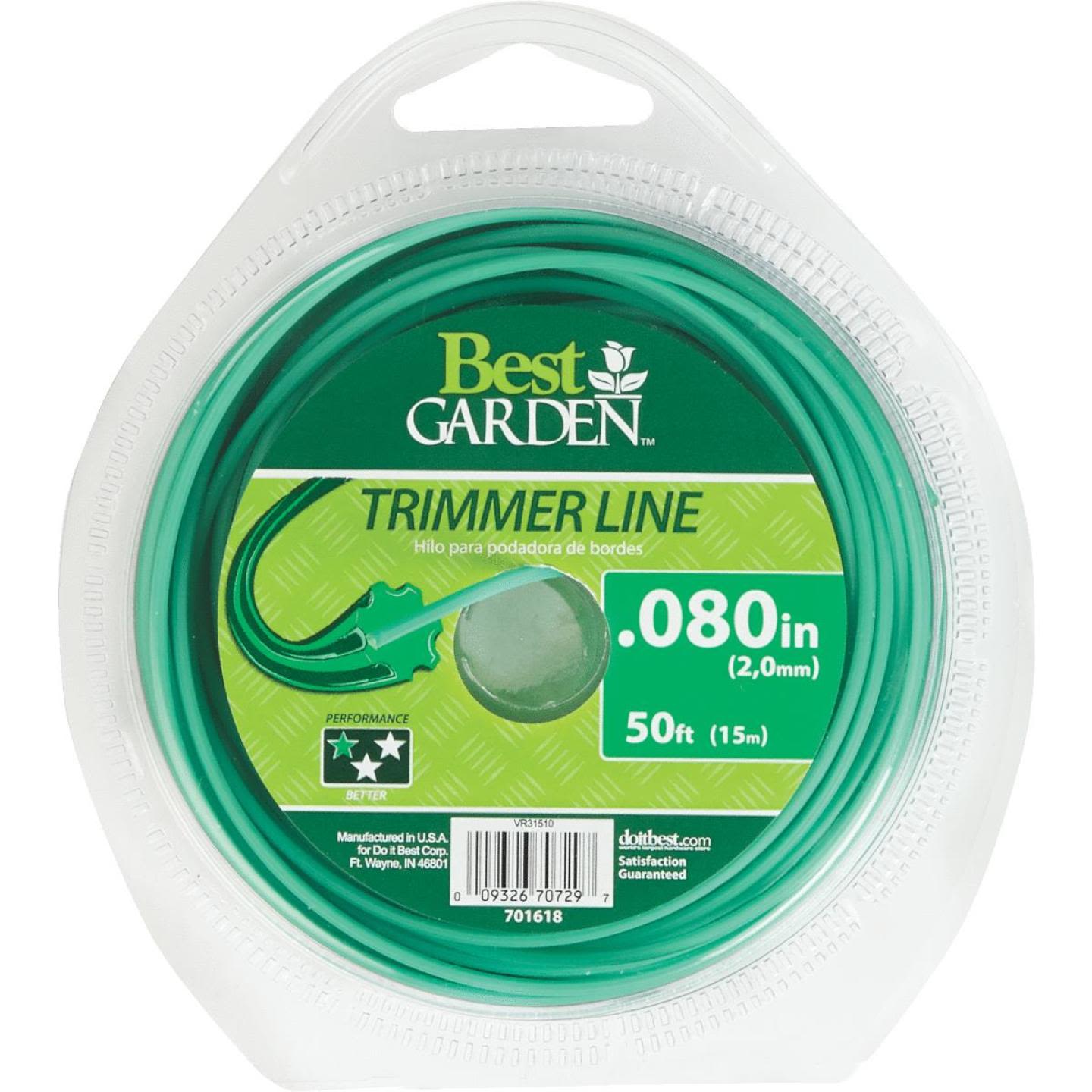 Green round trimmer line spool with 0.080 inch diameter for garden trimming in parts and lubricants collection under $50