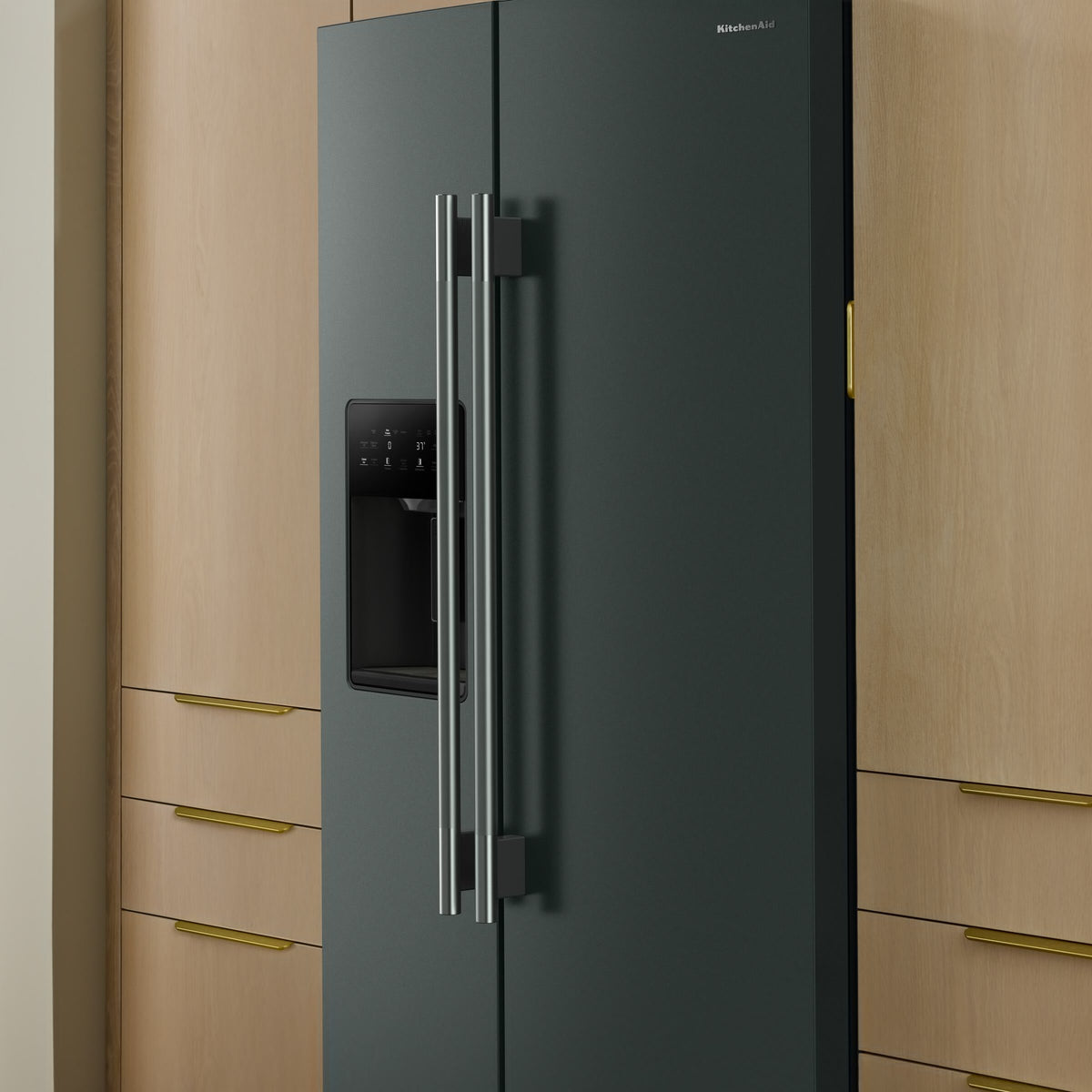 20.8 Cu. Ft. 36-Inch Counter-Depth Side-by-Side Refrigerator with Exterior Ice and Water Dispenser in Juniper