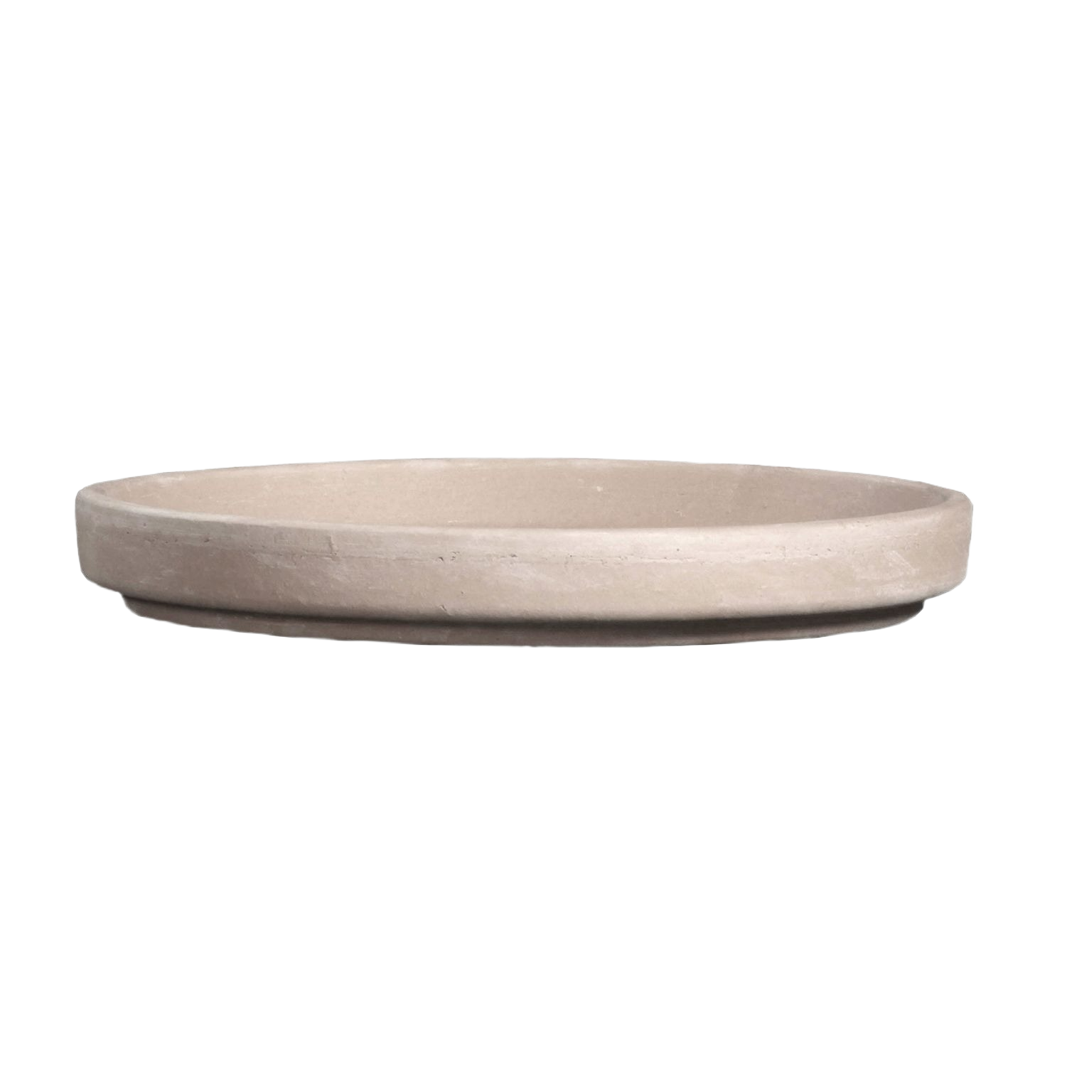 Round granite clay saucer with waterproof finish for plant drainage in home improvement and gardening use