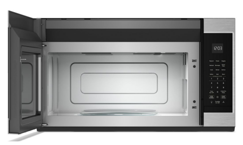 Stainless steel microwave hood combination with auto functions and digital control panel from KitchenAid appliances collection