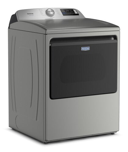 Gray smart top load dryer with digital controls and Pet Pro option, part of Dryers and Appliances collections