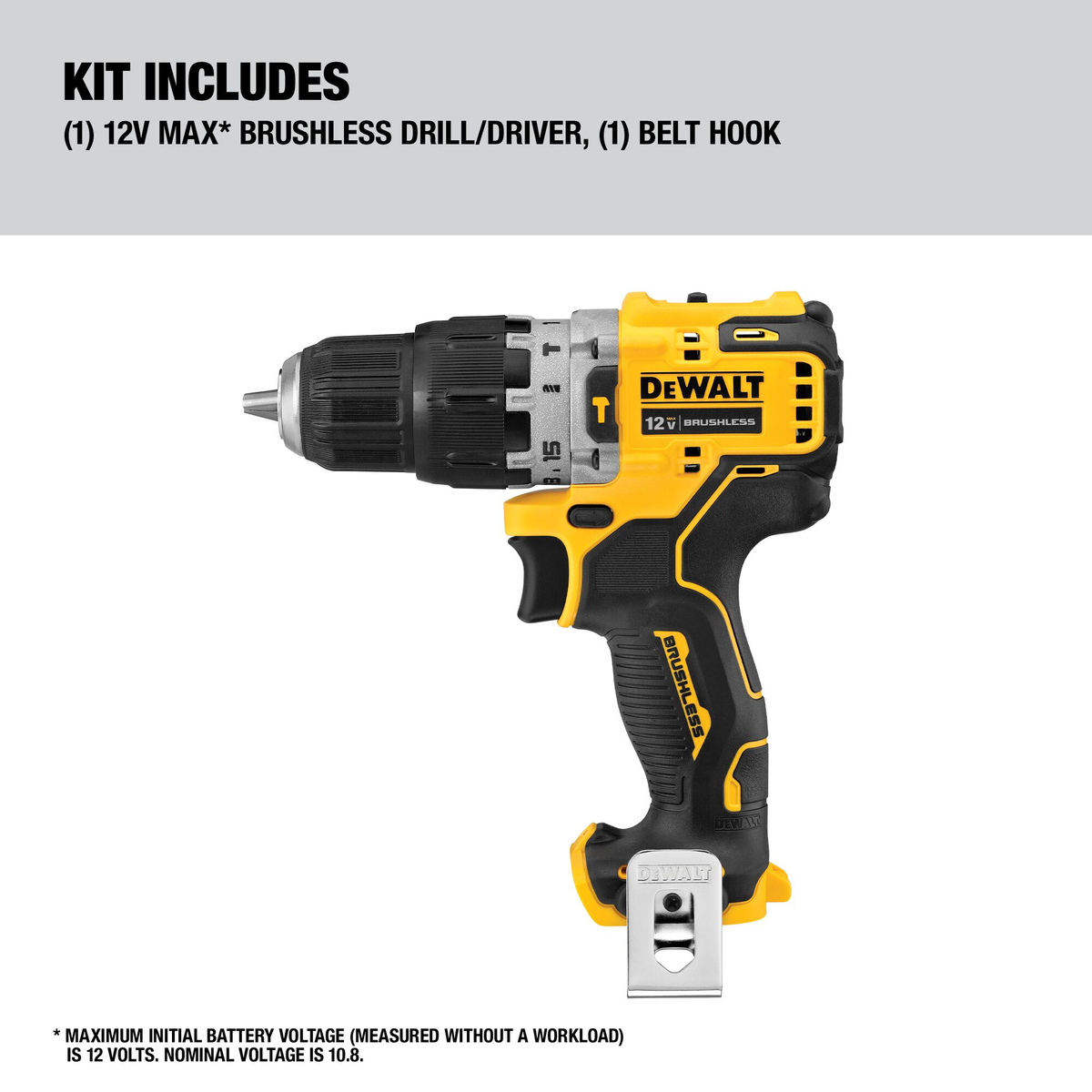 DEWALT 12V MAX* Brushless Cordless 3/8" Hammer Drill (Tool Only)