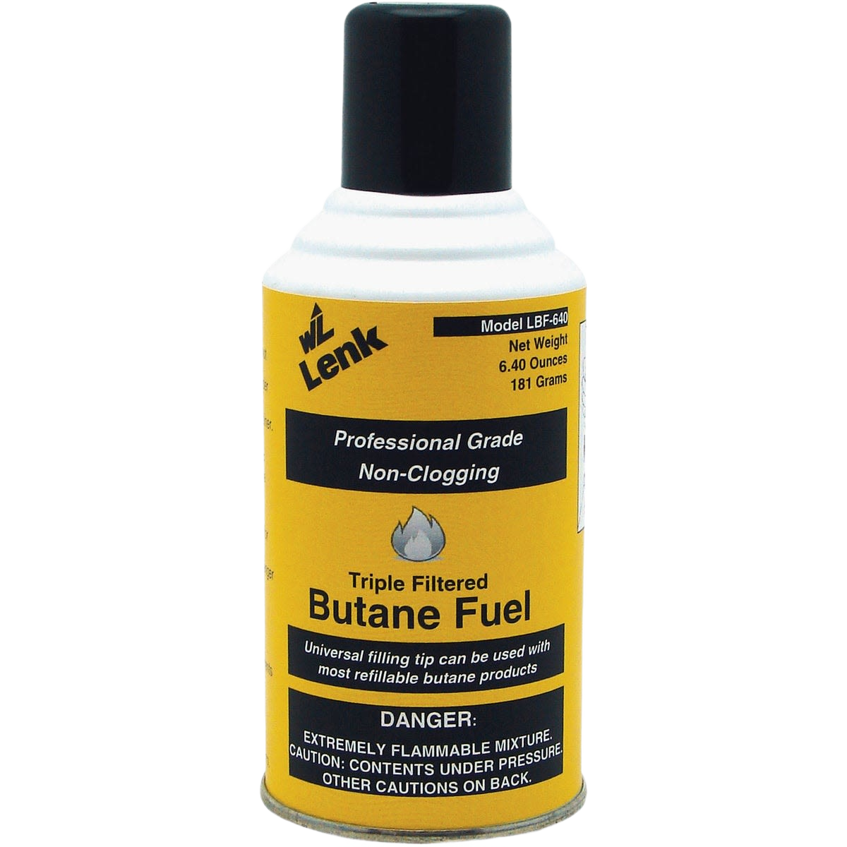 Yellow can of professional-grade butane fuel with universal tip in plumbing and home improvement tools collections under $50