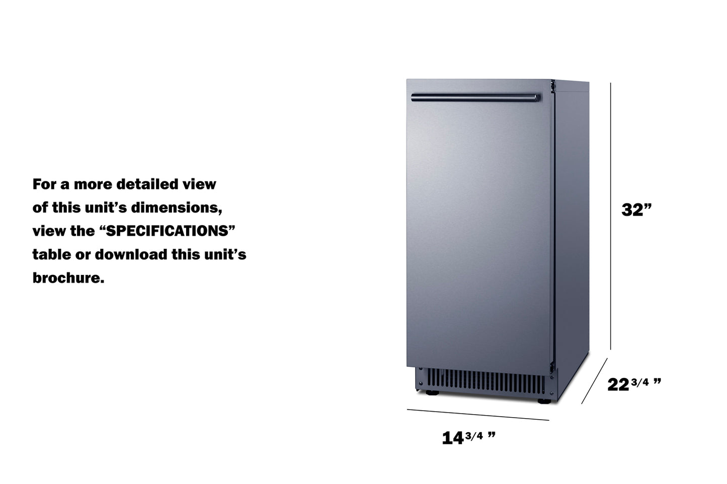 68 lb. Clear Icemaker, ADA Compliant