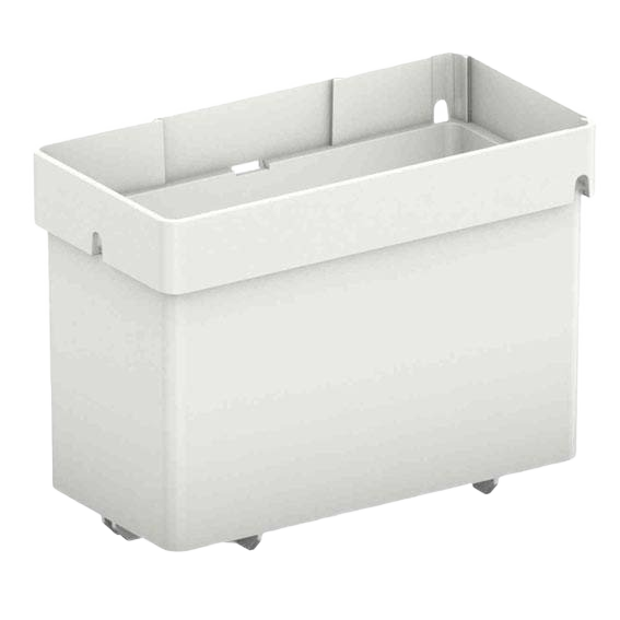 White durable plastic organizer bin for woodworking tools in Festool tool storage and jobsite collections