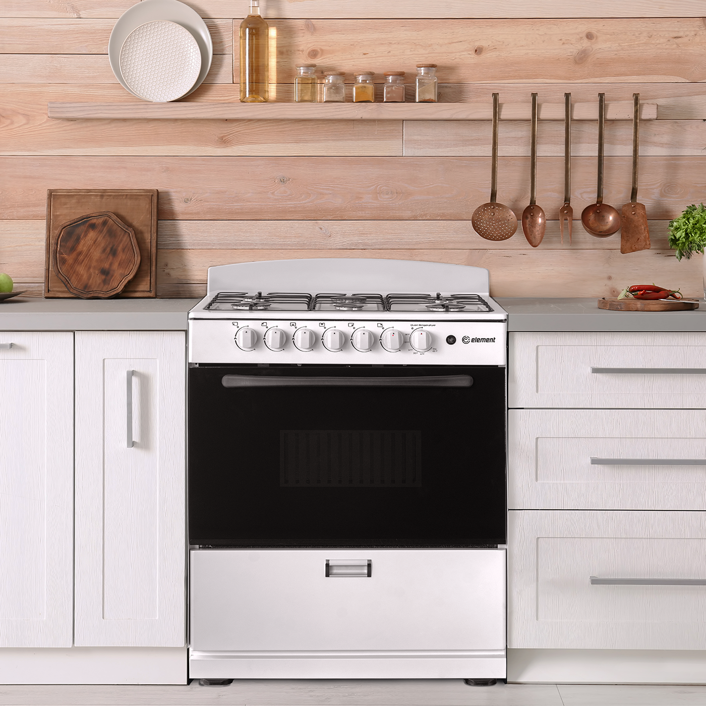 Element Electronics 4.0 cu. ft. 30", 6-Burner Gas Range (EEGR3A6MCCW)