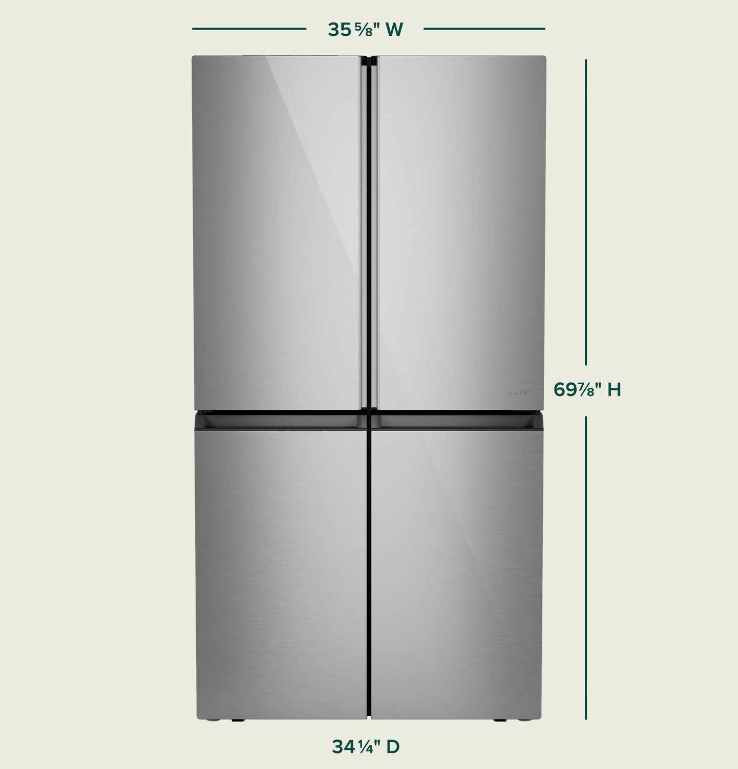 CAFÉ™ ENERGY STAR® 28.3 Cu. Ft. Smart Quad-Door Refrigerator in Platinum Glass with Dual-Dispense AutoFill Pitcher