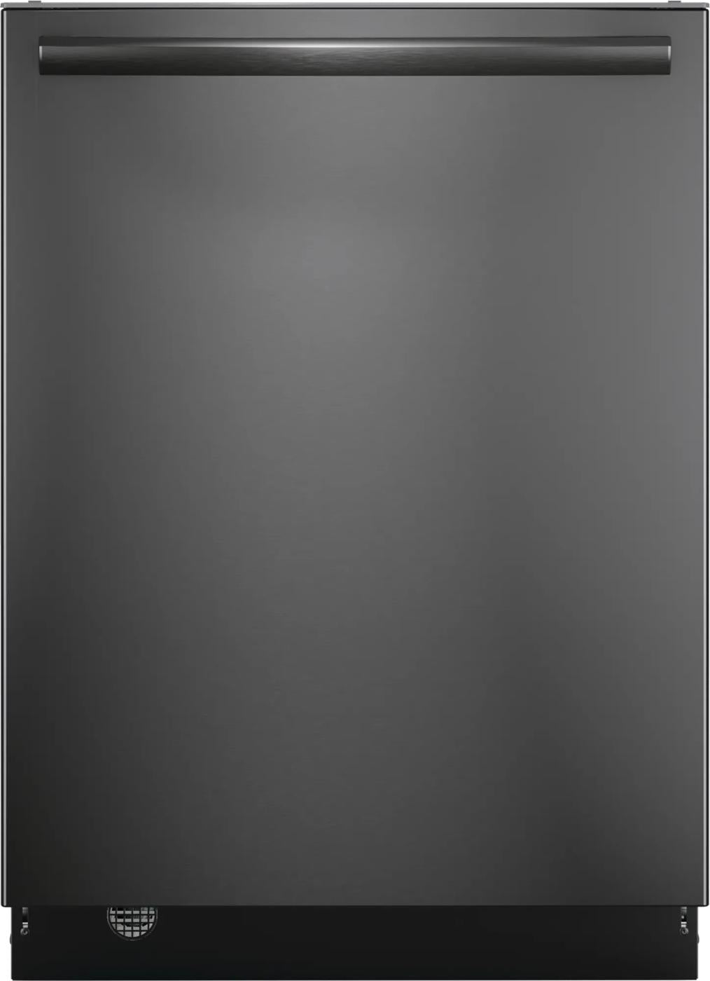 Built-in dishwasher with stainless steel tub and sleek handle, featured in dishwashers and kitchen appliances collections