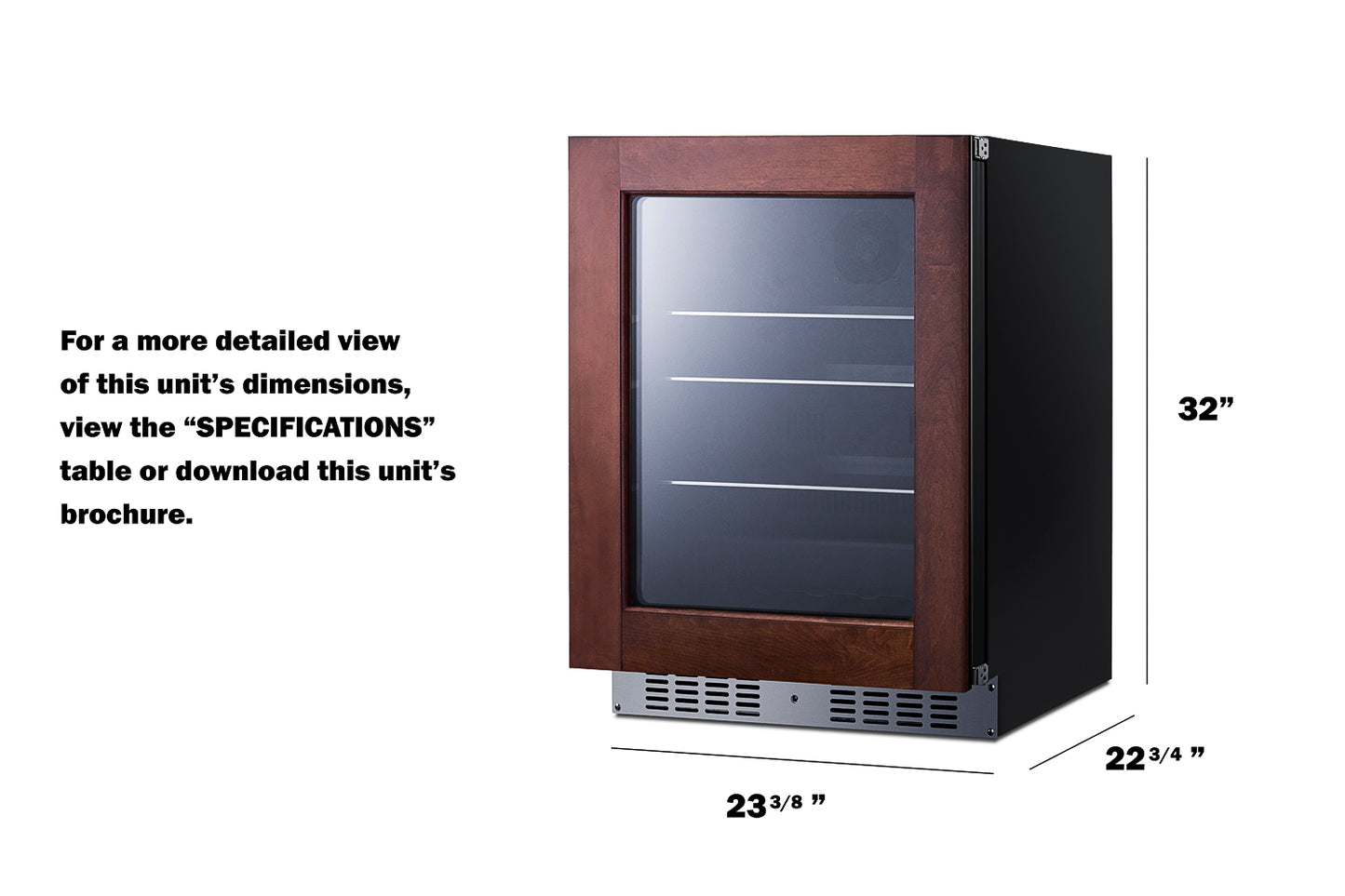 24" Wide Built-In Beverage Center, ADA Compliant (Panel Not Included)