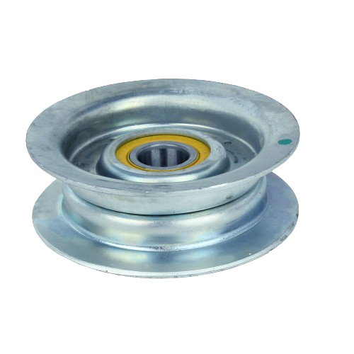 Metal idler pulley with bearing designed for lawn mower repair and home improvement tool replacement tasks