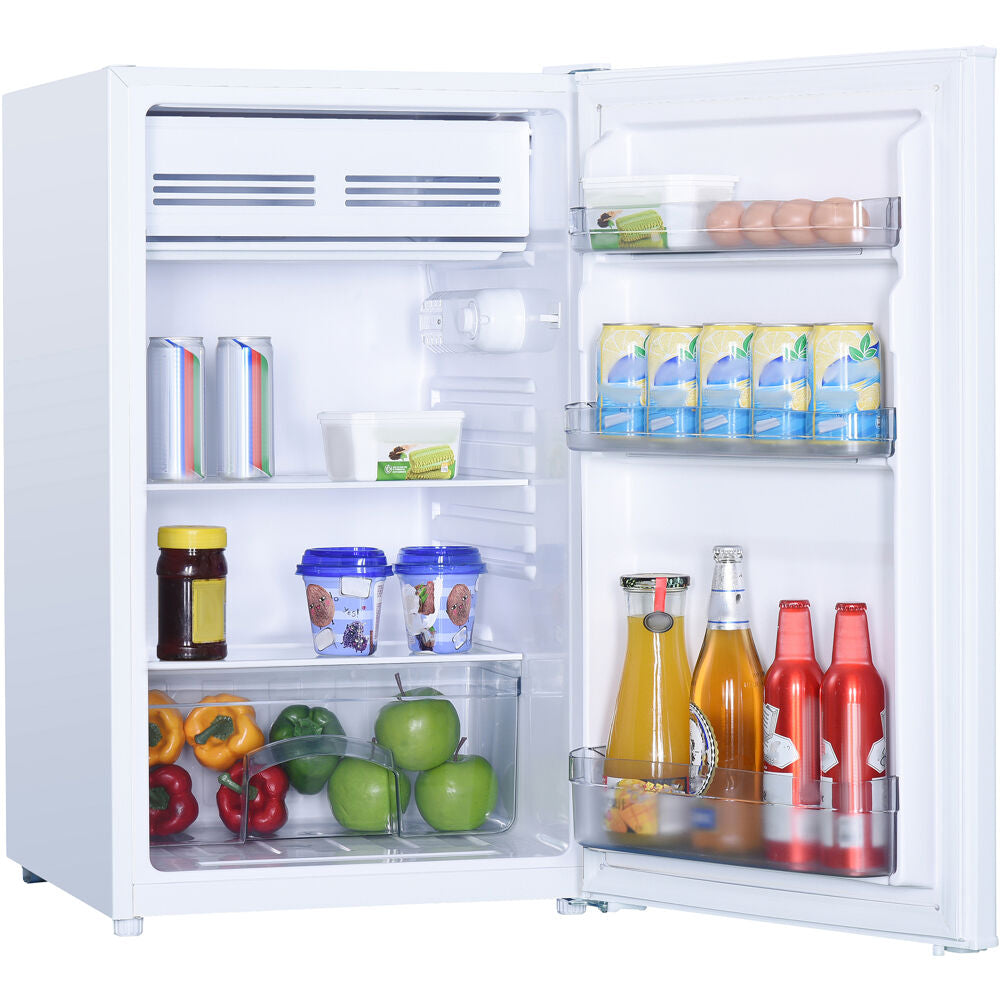 4.4 CuFt. Refrigerator, Push Button Defrost, Full Width Freezer Section