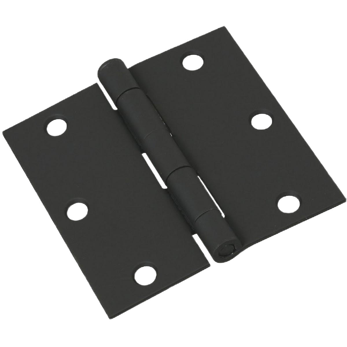 3-1/2 inch black square steel door hinge with removable pin for residential interior doors in hardware collection