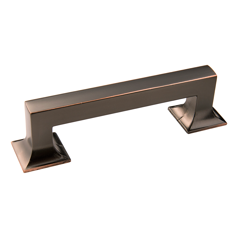 Oil-rubbed bronze cabinet pull with subtle highlighted edges for stylish furniture hardware under $50 in home improvement.