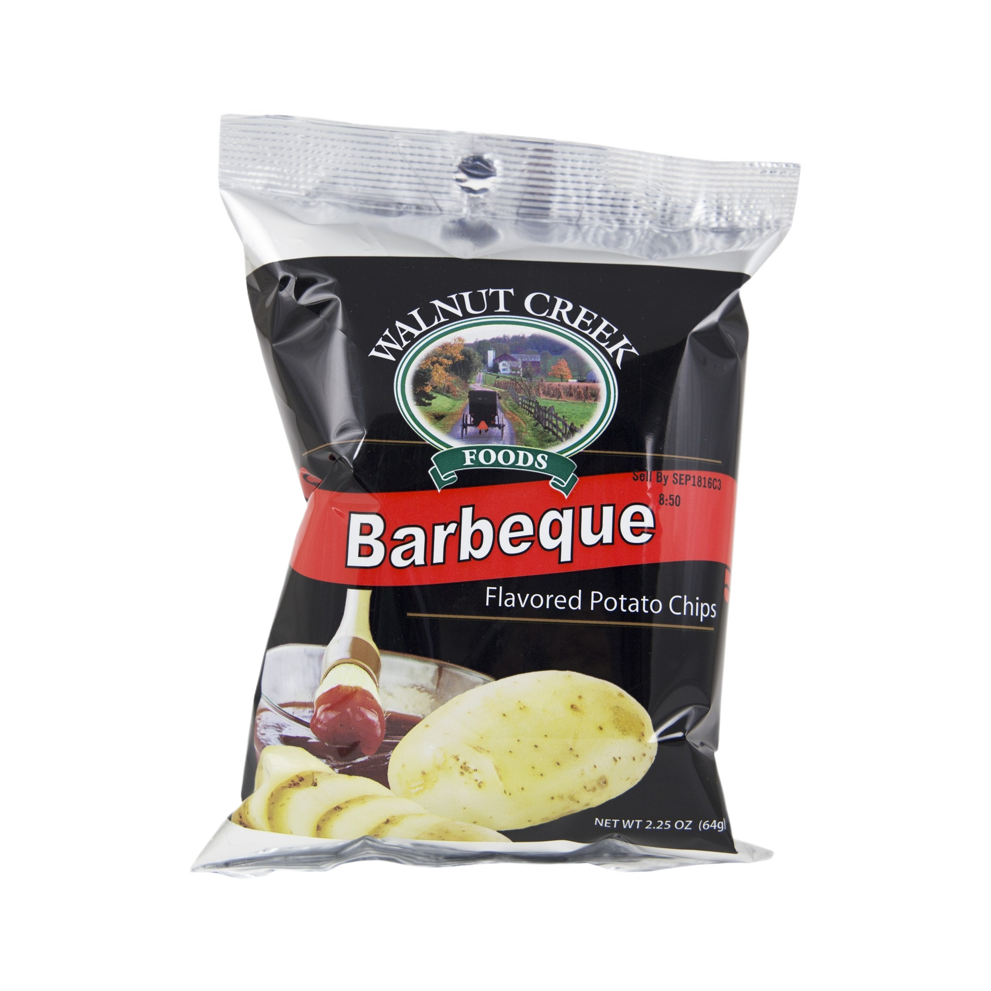 Small bag of Walnut Creek BBQ flavored potato chips from Chips & Snacks and Food & Beverage collections