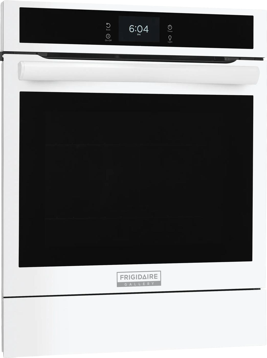 White electric wall oven featuring a digital touchscreen control panel and sleek handle, part of Single Wall Ovens, Wall Ovens, Kitchen & Kitchenware, All Products, and Appliances collections.