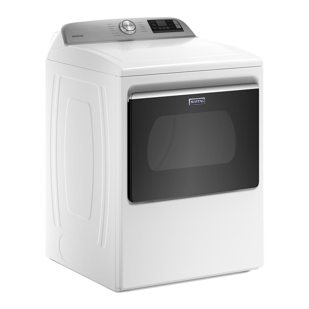 White top load electric dryer with tinted glass door and digital controls from Dryers and Appliances collections