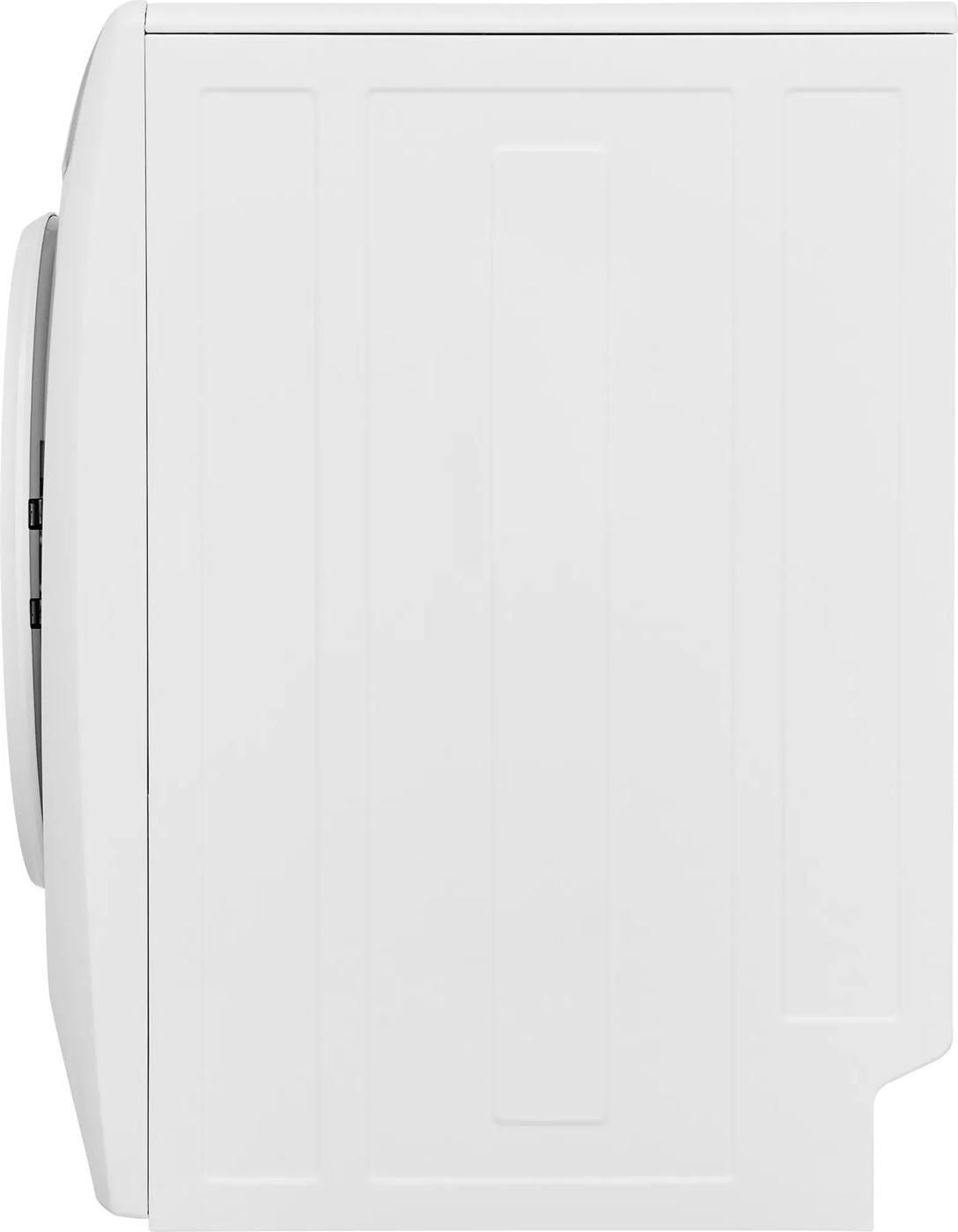 Side view of a white front load gas dryer from Dryers, Appliances, and Washers & Dryers collections