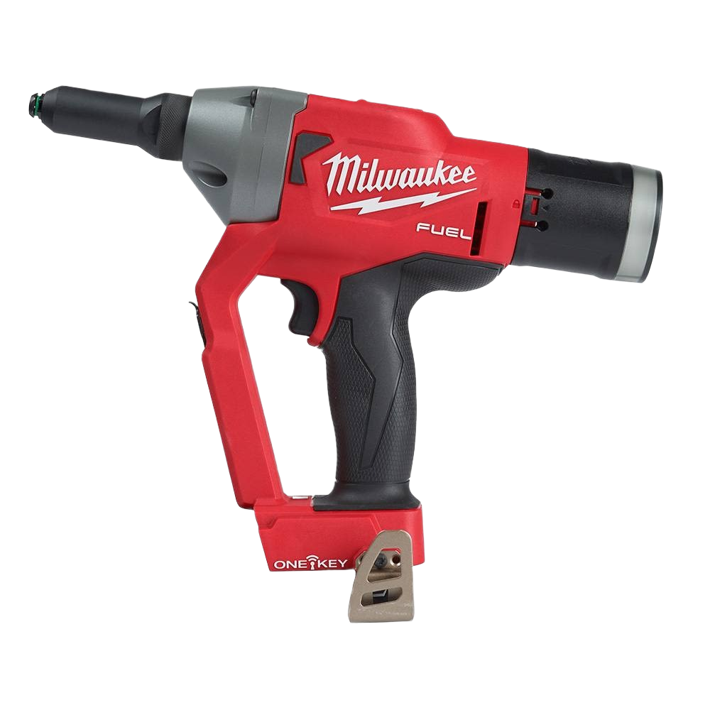 Cordless red and black rivet tool designed for fastening tasks in tools and home improvement projects