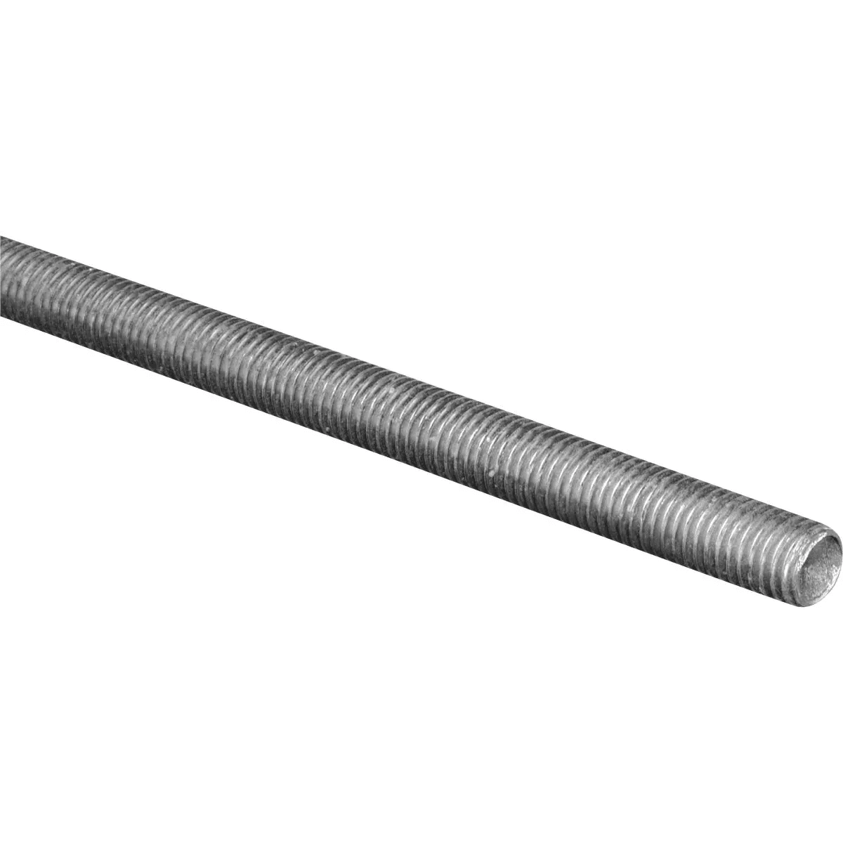 Close-up of a zinc-plated threaded rod for home improvement and tools applications