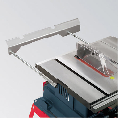 Metal outfeed support assembly extending workspace for Bosch table saw in power tool accessory collections