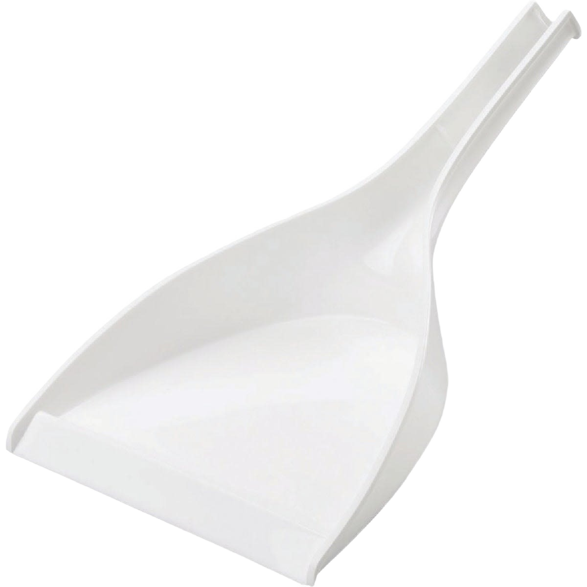White plastic dust pan with deep well for efficient cleaning in household and cleaning tool collections under $50
