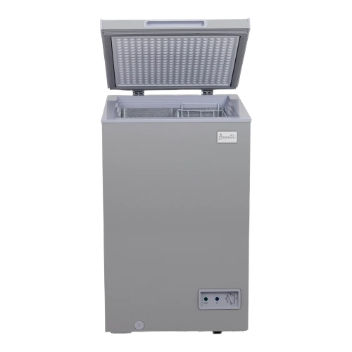 Gray deep chest freezer with top lid open and control panel from Freezers & Ice Makers and Chest Freezers collections